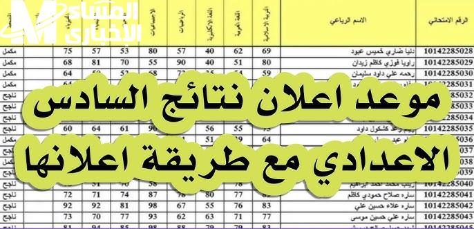 أدبي وعلمي نتائج الصف السادس الاعدادي الدور الثاني في العراق