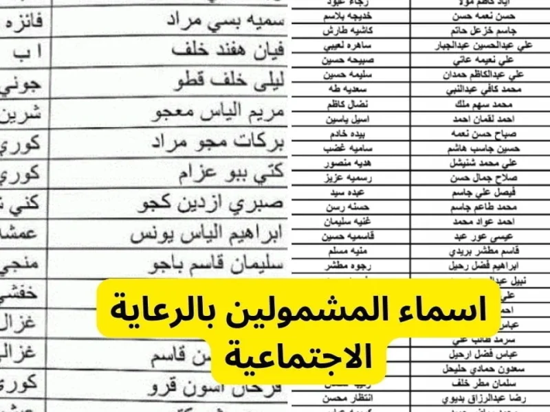 “رابط سريع ومباشر” أسماء المشمولين بالرعاية الاجتماعية 2024 الوجبة الأخيرة بالعراق