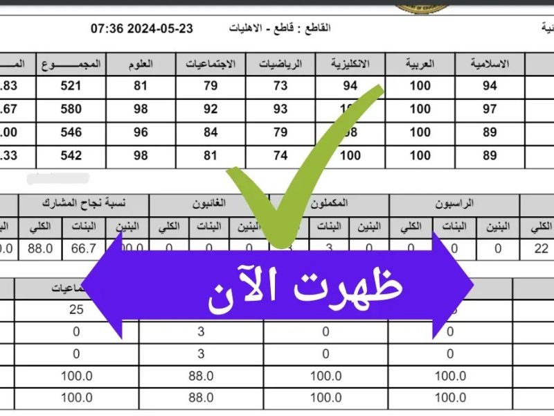 ظهرت الان رابط نتائج الثالث متوسط الدور الثاني 2024  في العراق