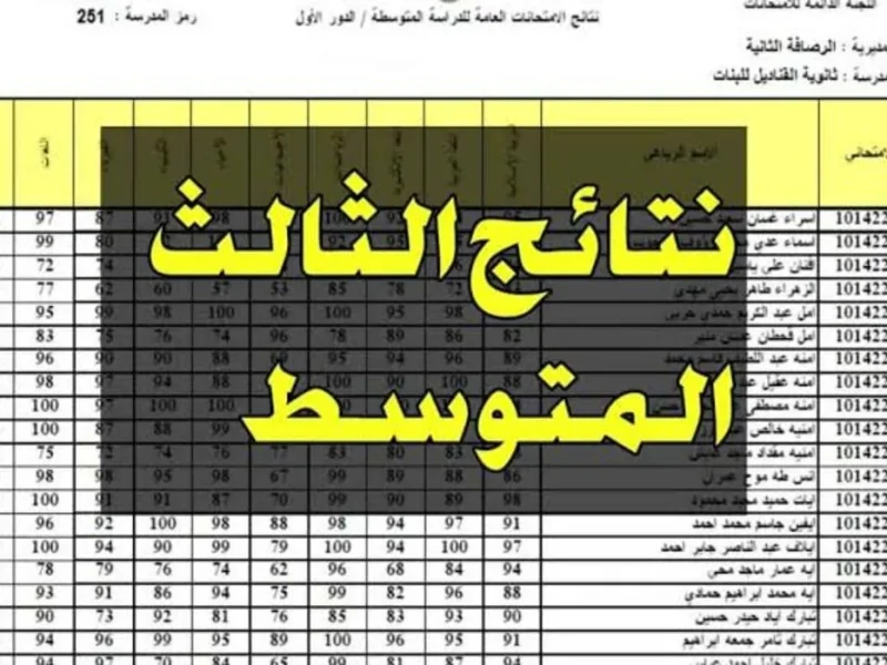 ستظهر قريباً .. نتائج الثالث المتوسط الدور الثاني 2024 عبر موقع نتائجنا