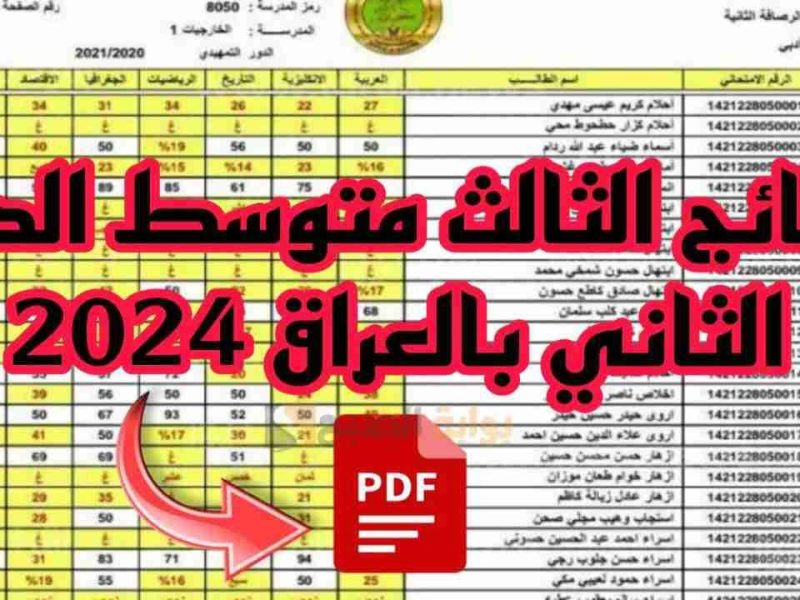 برقم الإمتحان ! استعلم فورا ً عن نتائج امتحانات الثالث المتوسط الدور الثاني 2024