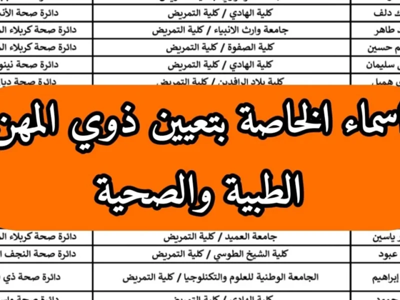 للفائزين مبروك عليكم ! أسماء تعيينات وزارة الصحة عام 2024 بالخطوات