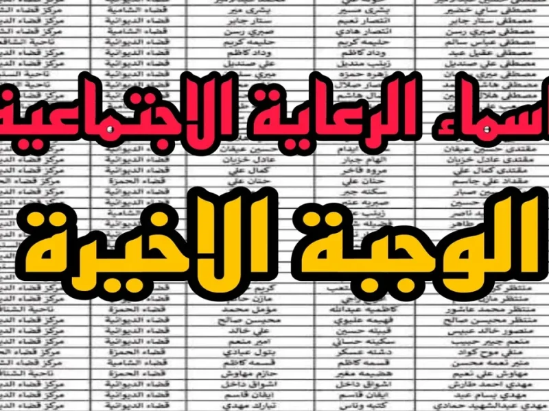 كل المحافظات أسماء المشمولين الرعاية الاجتماعية الوجبة السابعة 2024