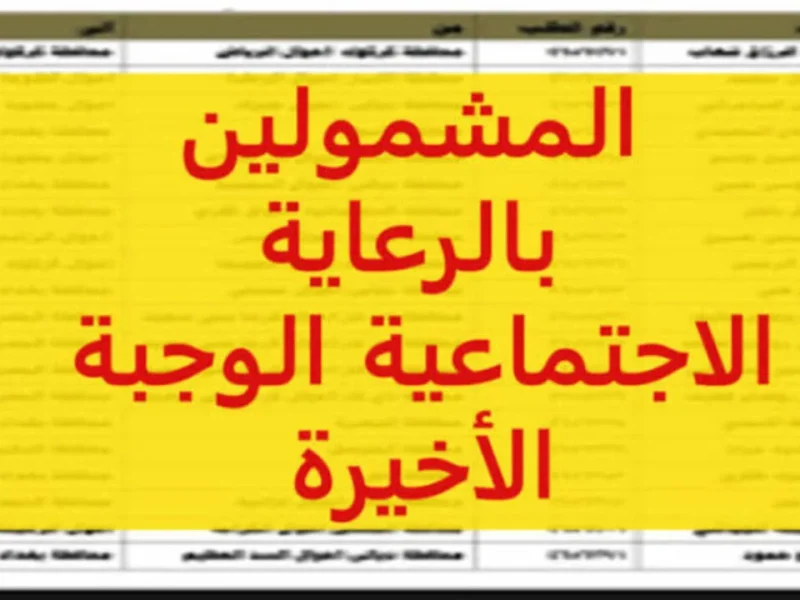 الوجبة الأخيرة …  أسماء المشمولين بالرعاية الاجتماعية في العراق والفئة المستحقة