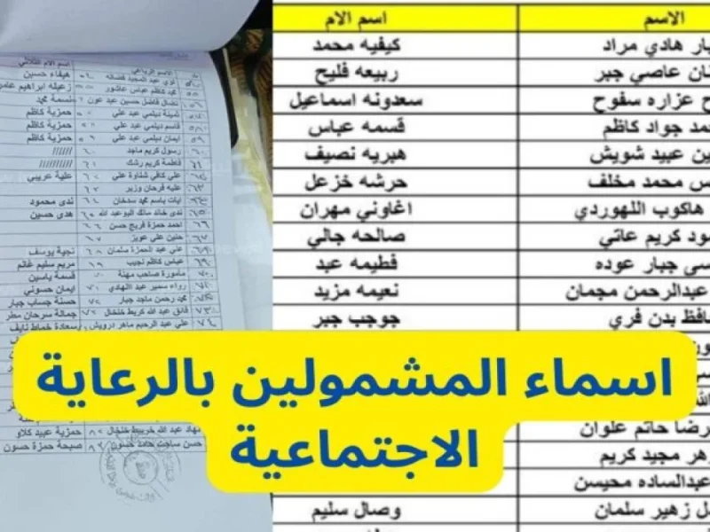 صدرت الآن Now اسماء المشمولين فى الرعاية الاجتماعية بالعراق 2024