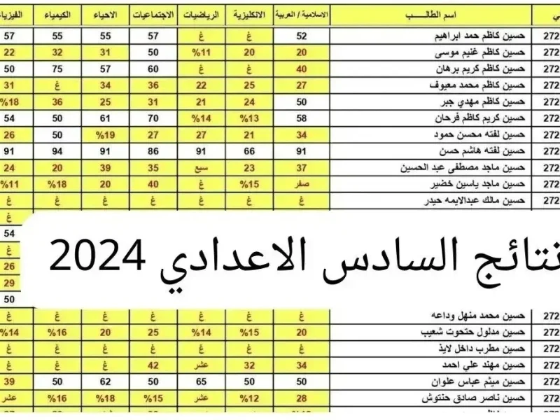 الموقع الخاص بنتائجنا يعلن عن نتائج السادس الاعدادي 2024 الدور الثالث 