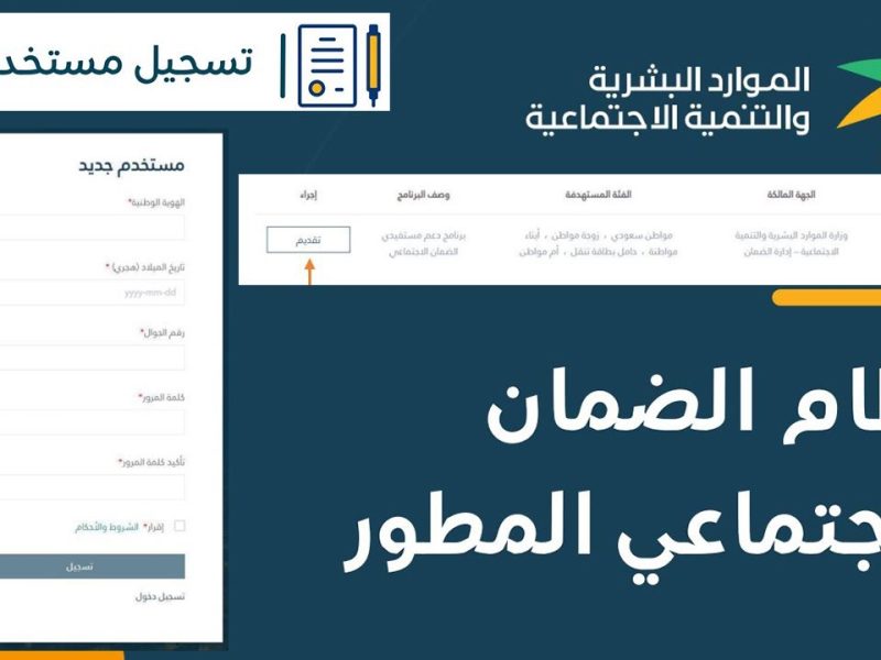 ” بالشروط التالية ” خطوات التسجيل في الضمان الاجتماعي المطور