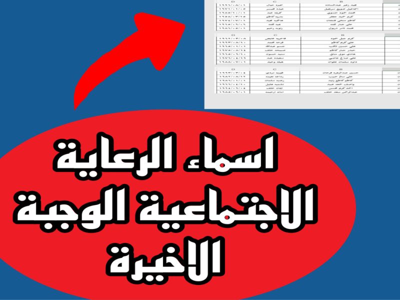 أحصل على الدعم قبل فوات الأوان أسماء الرعاية الاجتماعية الوجبة الأخيرة في العراق