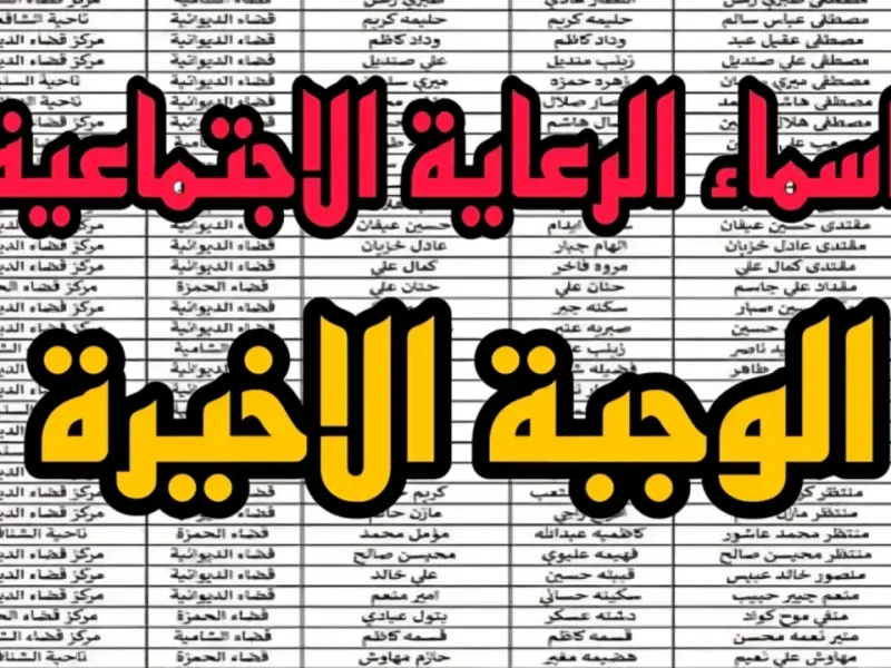 عند الظهور ..  أسماء المشمولين في الرعاية الاجتماعية الوجبة السابعة عبر مظلتي