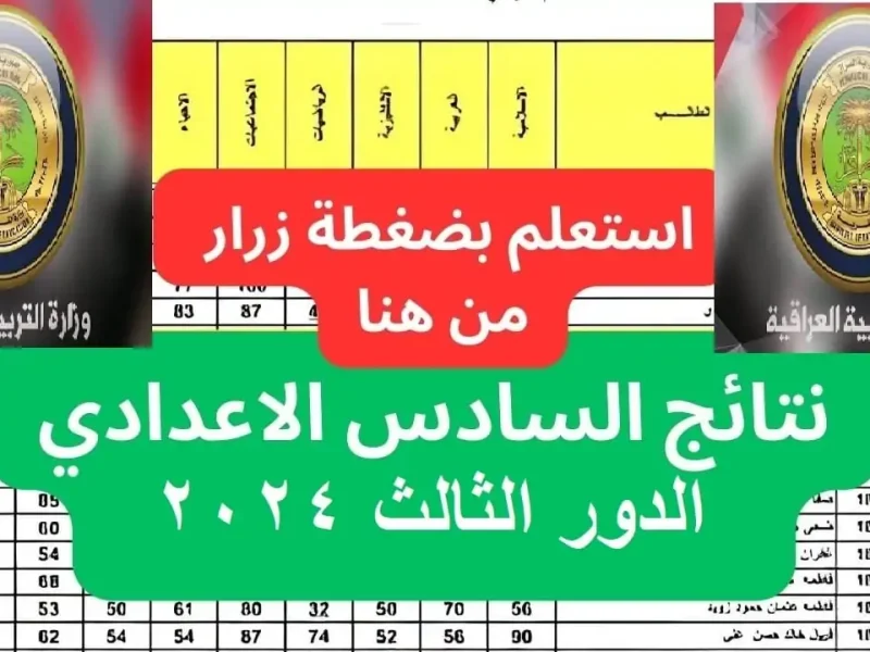 رابط رسمي للاستعلام عن نتائج السادس الإعدادي الدور الثالث 2024 في جميع محافظات العراق