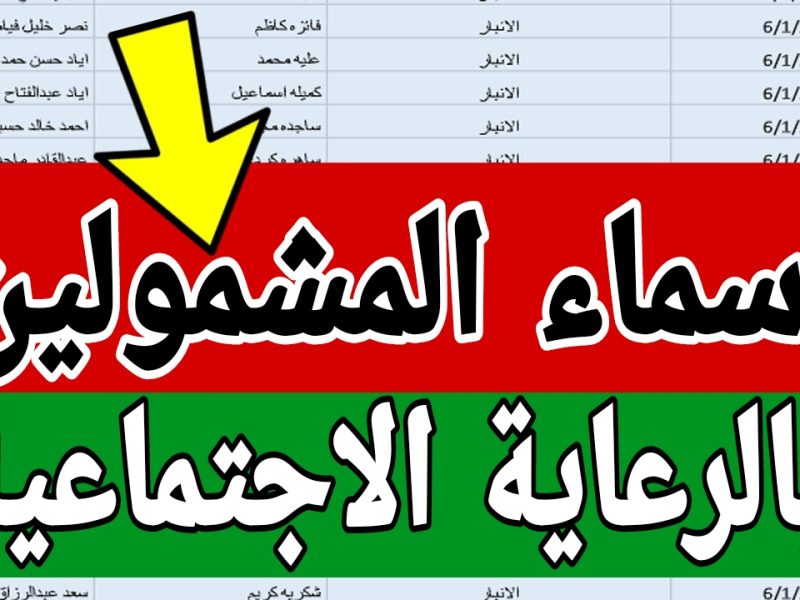 كشوفات عن أسماء المستفيدين من الرعاية الاجتماعية الوجبة الأخيرة