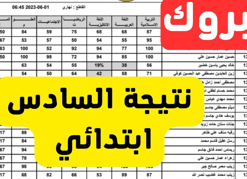 بخطوات الإستعلام تعرف علي نتائج السادس الابتدائي العراق 2025 إلكترونيًا