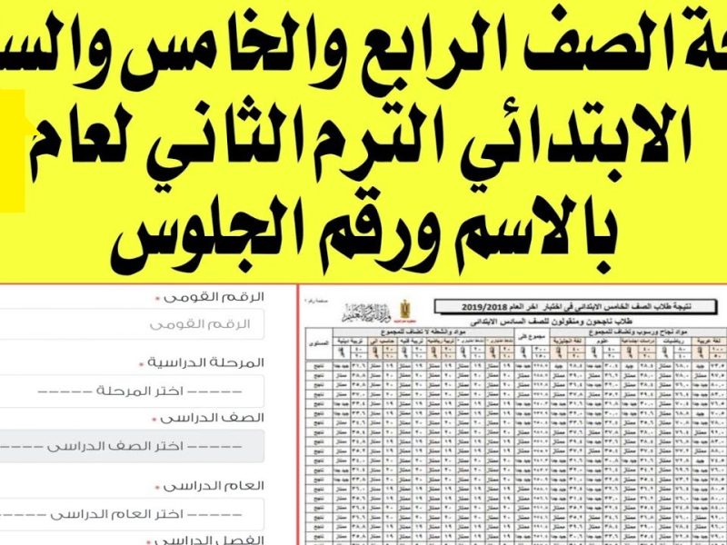 عاجل ظهور نتيجة الصف الرابع والخامس الابتدائي 2025