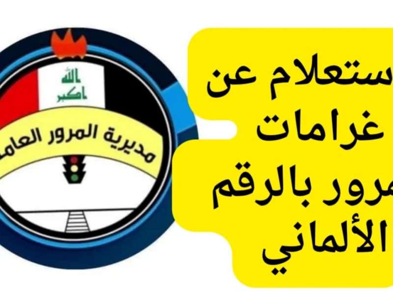 بكل سهولة من بيتك..استعلم عن غرامات المرور العامة الرقم الالماني 2025 عبر بوابة أور الإلكترونية