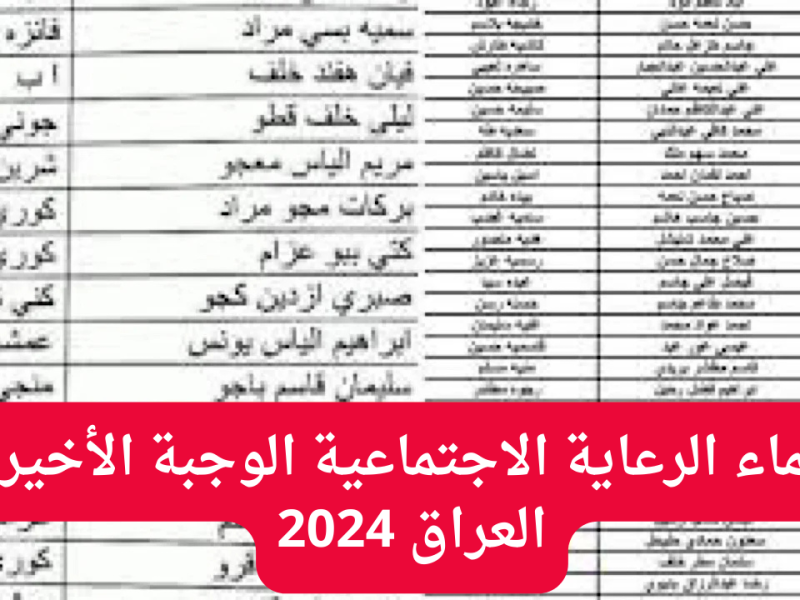 بالكشوفات الأخيرة تعرف علي اسماء الرعاية الاجتماعية الوجبة الأخيرة 2025