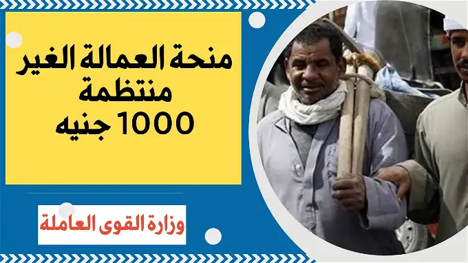 لصرف منحة الــ 1000 جنيهاً تعرف علي خطوات التسجيل في منحه العمالة الغير منتظمة 2025 عبر وزارة القوي