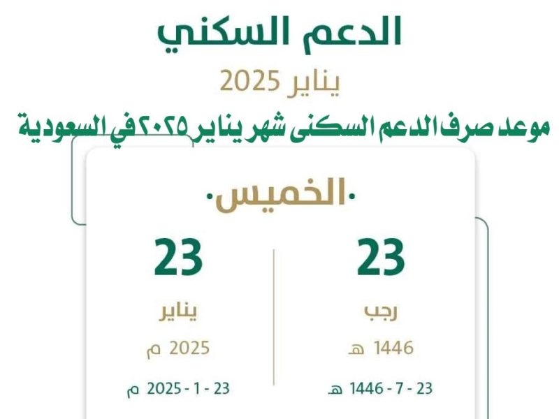 الدفعة الجديدة بخطوات الإستعلام عنها موعد صرف دعم سكني يناير 2025