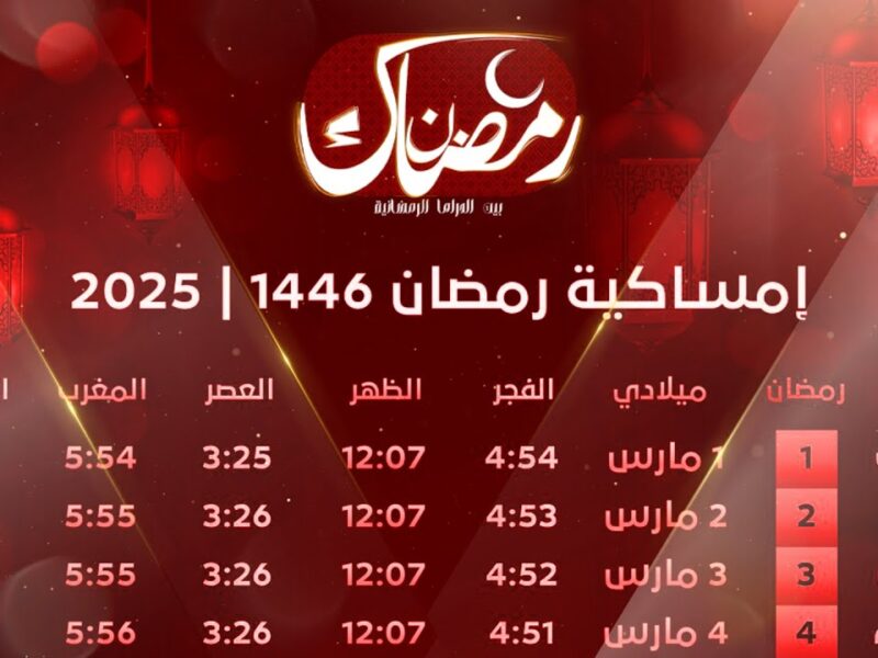 ” أعرف الآن ” إمساكية رمضان في السعودية 1446 ومتي آذان الفجر والمغرب