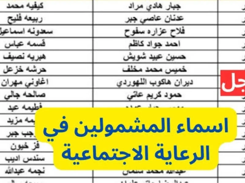 أخبار سارة للمستحقين..أسماء الرعاية الاجتماعية للوجبة الأخيرة 2025 في العراق عبر مظلتي