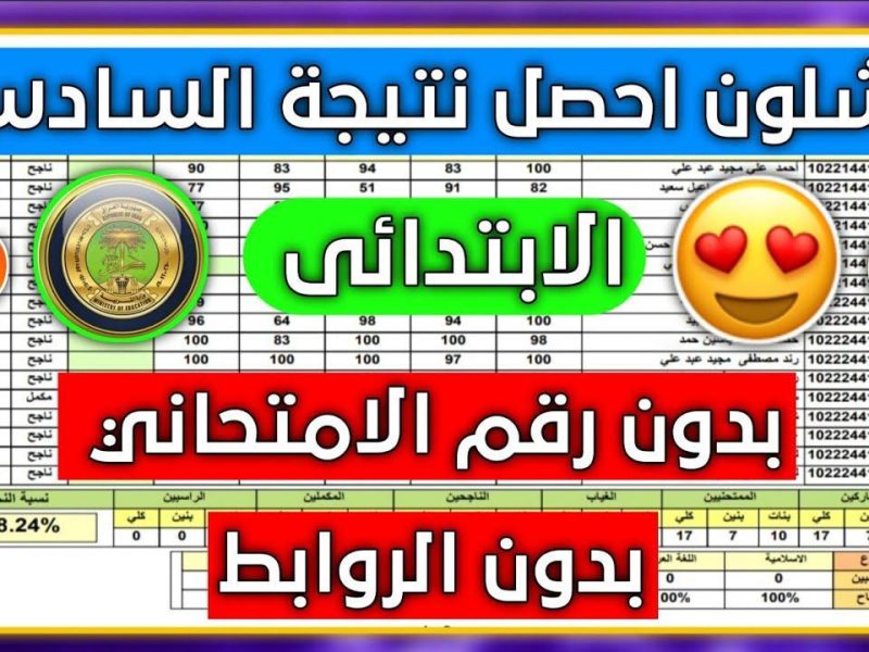 فــور الإعلان عنها .. نتيجة الصف السادس الابتدائي في العراق الدور الأول 2025