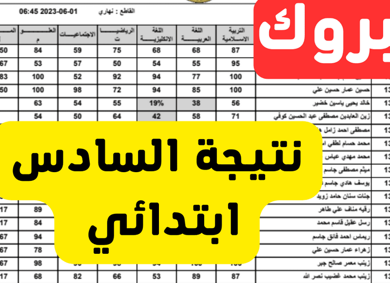 فـور ظهورها .. تعرف علي رابط نتائج السادس الابتدائي في العراق 2025