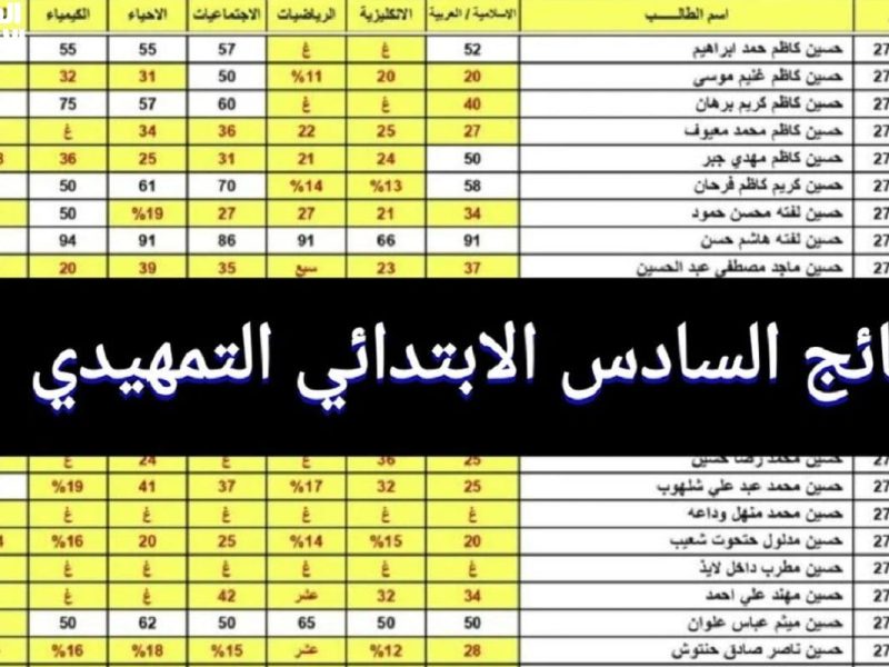 بالرقم الامتحاني احصل على نتائج السادس الابتدائي 2025 الدور الأول فور الإعلان عنها