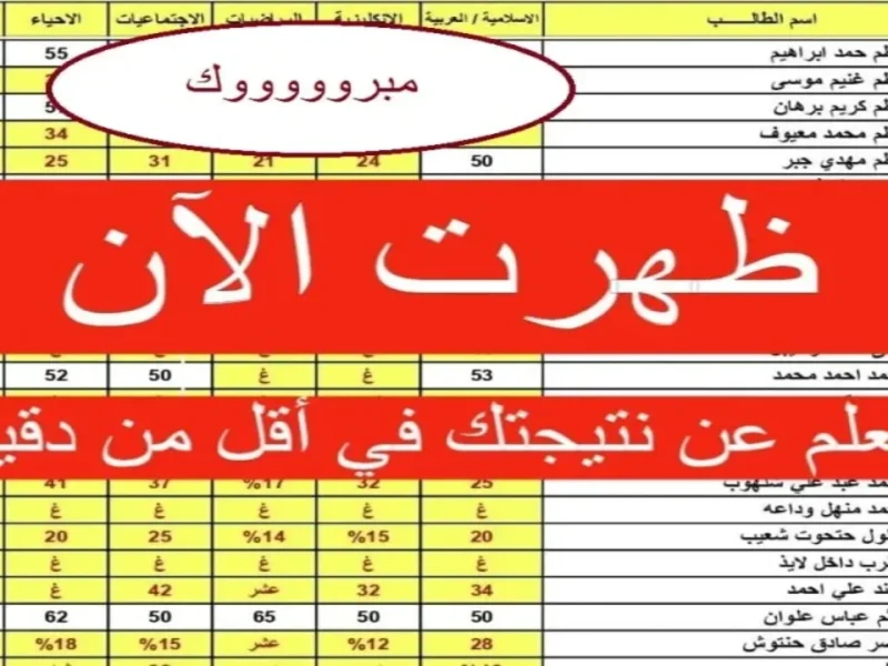 نتائج السادس التمهيدي 2025 في العراق تربية الكرخ الثانية عبر موقع نتائجنا