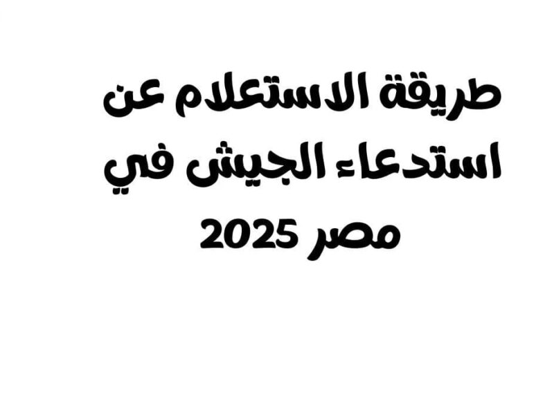 هام للشباب..طريقة الاستعلام عن استدعاء الجيش في مصر 2025 عبر وزارة الدفاع