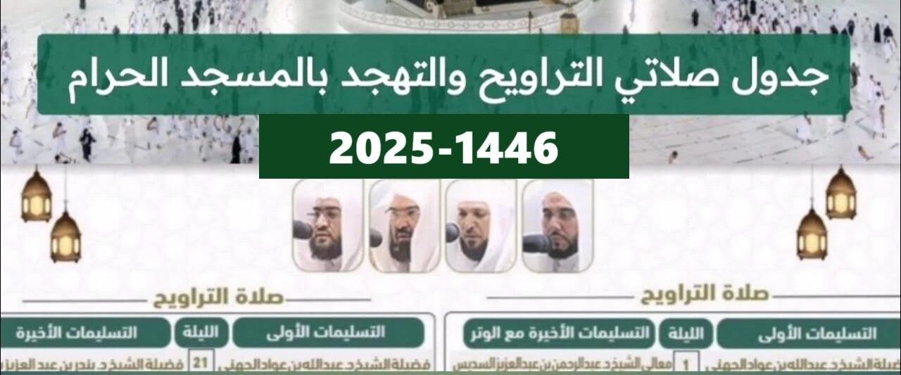 جدول أئمة الحرم المكي الأسبوع ده 2025 / 1446