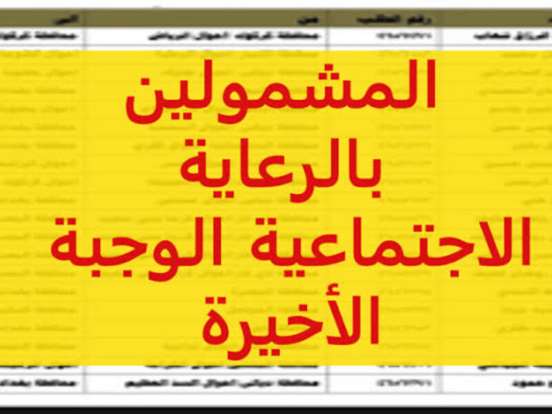 كشف الدعم اتحدث.. أسماء الرعاية الاجتماعية الوجبة السابعة منصة مظلتي spa.gov.iq