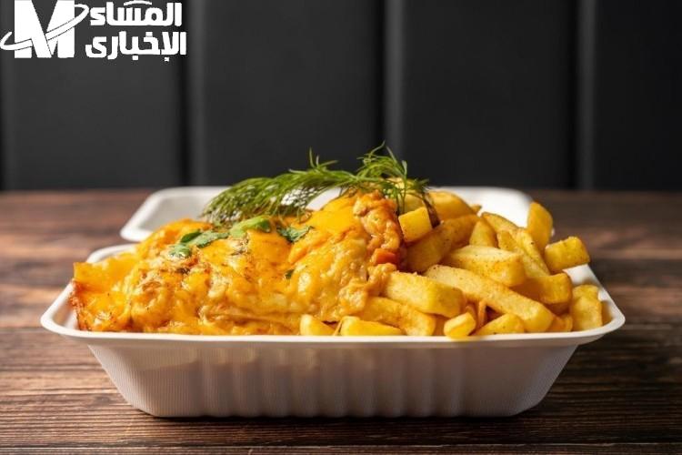 البطاطا لبست الجبنة.. بطاطا مقلية مع الدجاج وصلصة الجبنة كالمطاعم قرمشة شهية