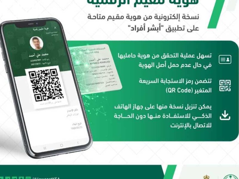 بطاقة مقيم بتحديث شامل .. الجوازات السعودية تعلن بدء تطبيق نظام هوية مقيم بميزات جديدة شاملة ميزة فعالة