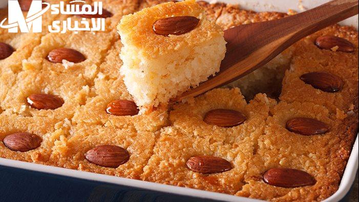 طريقة عمل بسبوسة الطاسة السريعة في المنزل