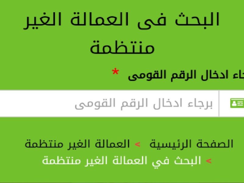 ليكم الفرصة.. التسجيل على منحة العمالة الغير منتظمة بالشروط المطلوبة فرصة ذهبية