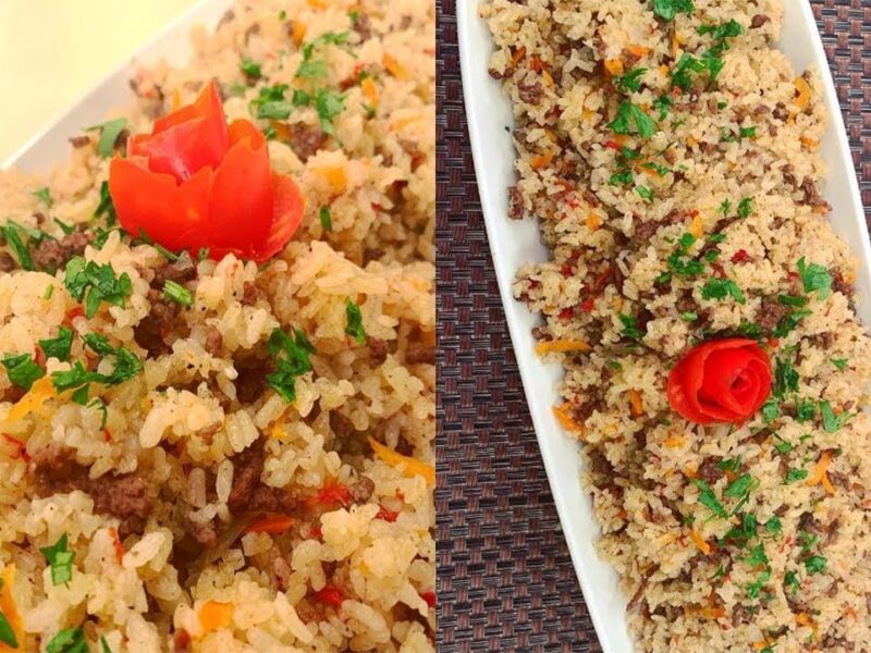 الريحة سبقت البهارات فعلًا .. أرز الحشوة الحار باللحمة المفرومة والمكسرات مذاق جريء