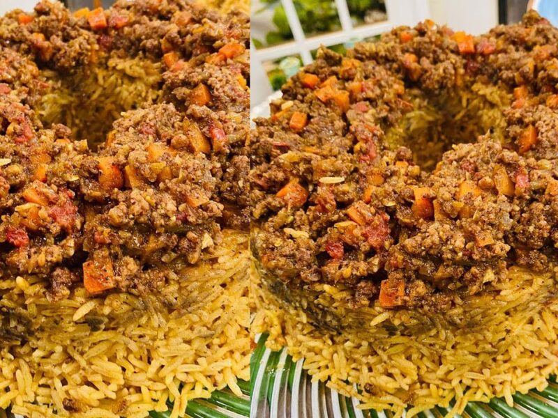 البهارات لعبت لعبتها بجد .. أرز الحشوة الحار باللحمة المفرومة والمكسرات نكهة دسمة