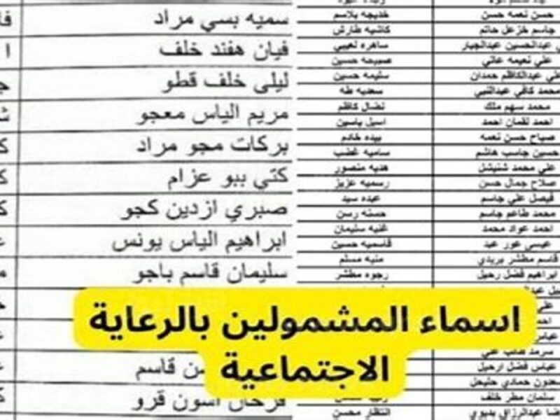 الكشوف اتكلمت قبلك.. أسماء المشمولين بالرعاية الاجتماعية 2025 الوجبة الأخيرة نازلة رسميًا
