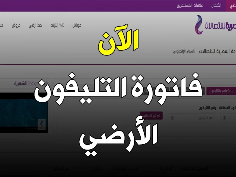 فاتورة التليفون الأرضي لشهر مايو