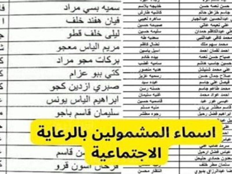 الرعاية نطقت بالأسماء فورًا.. أسماء المشمولين في وجبة مايو 2025 العراق الآن