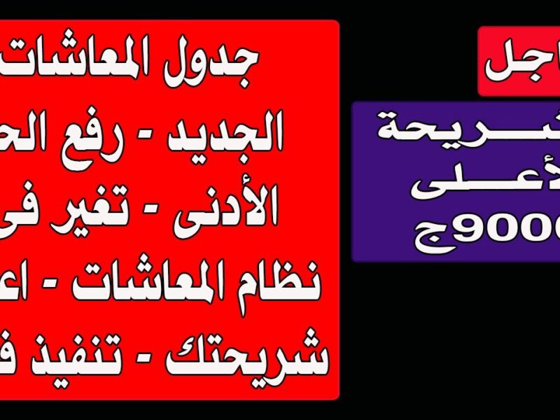 يضم 14 شريحة.. المعاشات ترتفع وجدول التأمينات يتغير في 2025