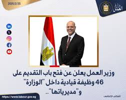 فرصة جديدة.. مد فترة التقديم للوظائف القيادية بوزارة العمل وتوفير 30 فرصة عمل للمصريين في السعودية