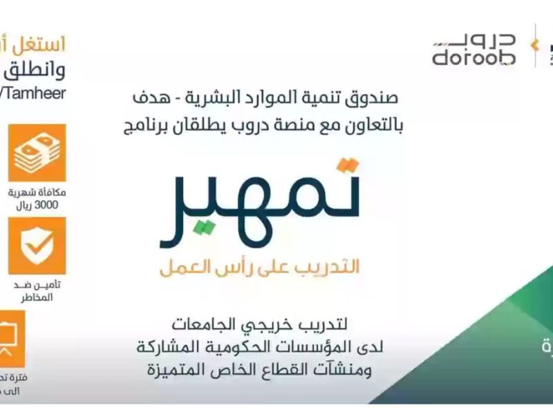 هتأمنك ضد المخاطر.. شروط وخطوات التقديم في برنامج تمهير 1446