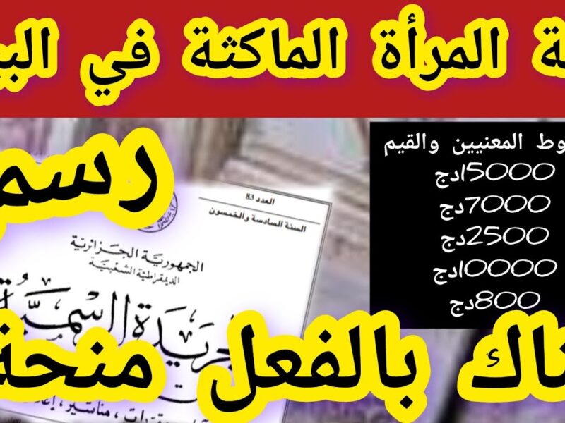 السيدات ليهم أولويّة .. المرأة الماكثة الجزائرية دعم أعلى وأسرع