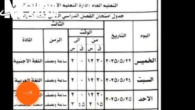 بدء اختبارات الترم الثالث