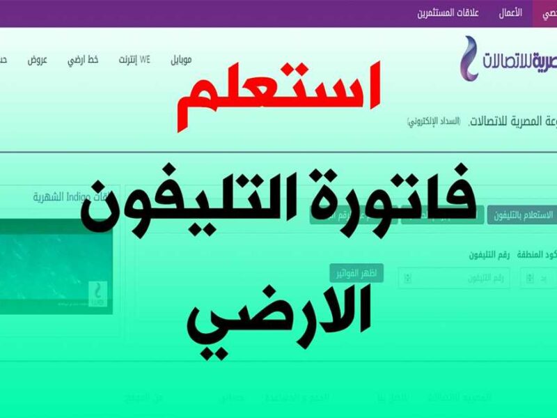 بالمناسبة.. طريقة معرفة فاتورة التليفون الأرضي بسهولة وسرعة