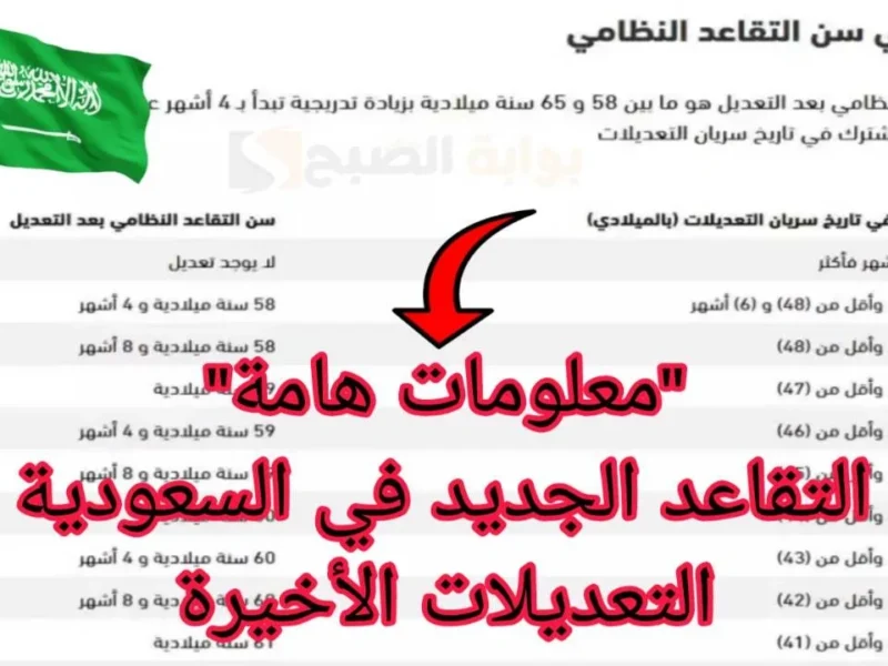 راجع سن التقاعد.. حقيقة تعديل سن التقاعد في السعودية لأقل من 60 تغيير رسمي