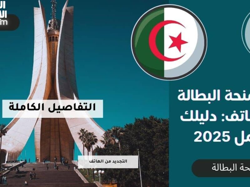 منحتك في الجزائر اتحدثت.. كيفية تجديد منحة البطالة 2025 للمستفيدين في الجزائر خدمة رسمية