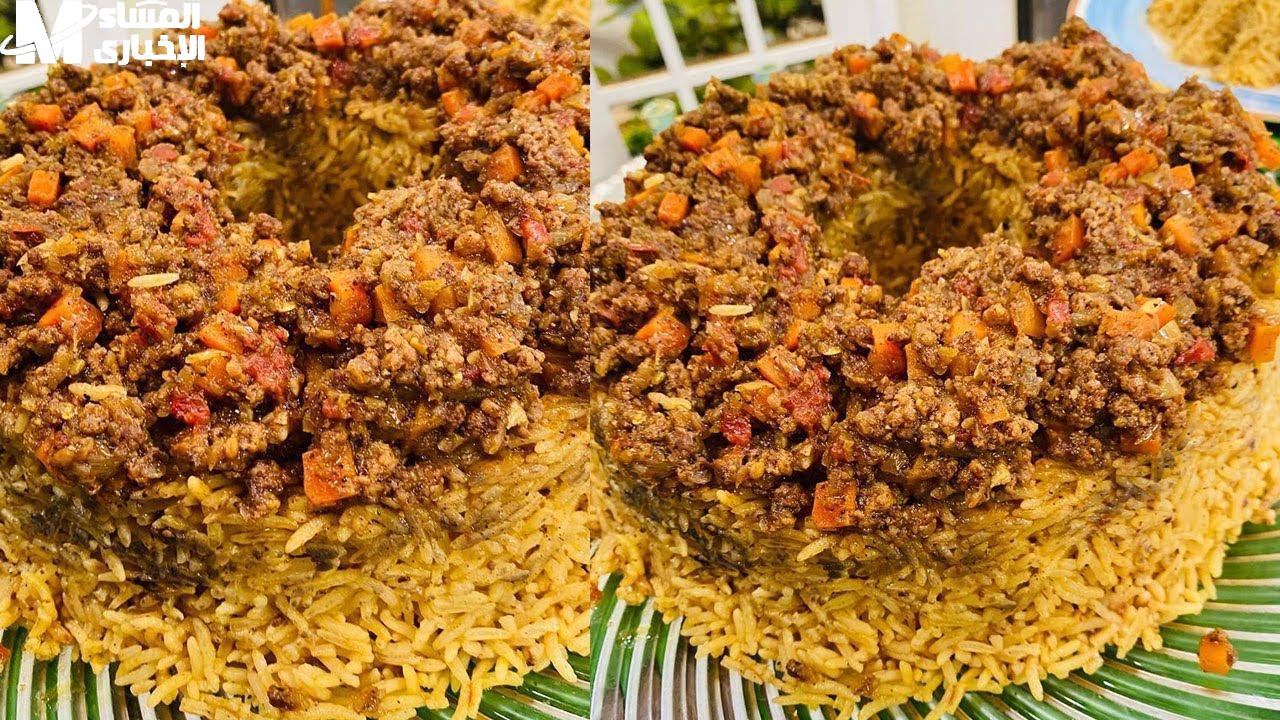 أرز الحشوة الحار باللحمة المفرومة