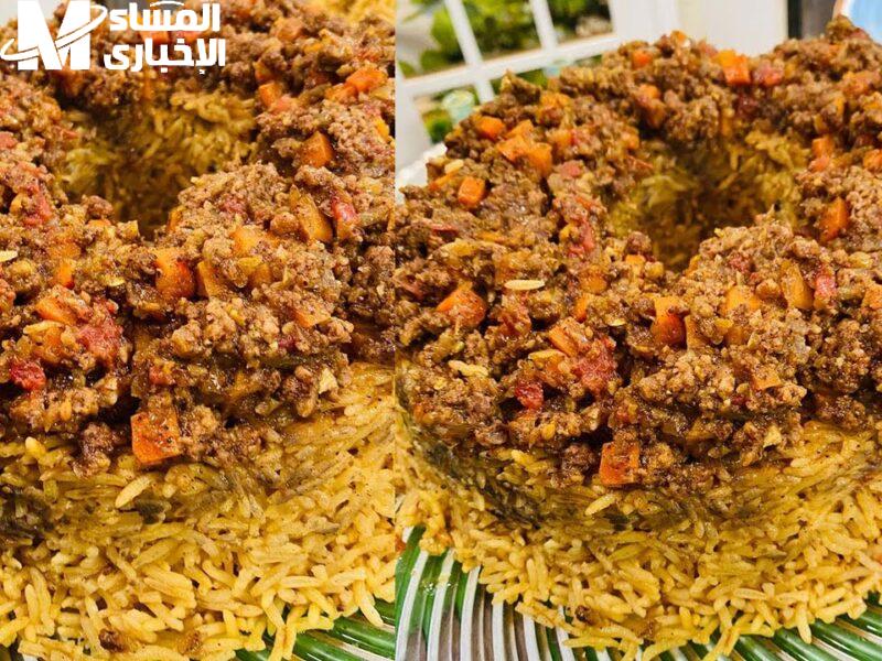 أرز الحشوة الحار باللحمة والمكسرات