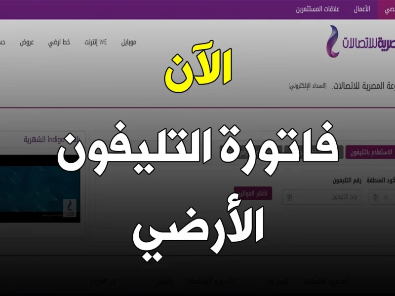خبر مهم ليك.. طريقة معرفة فاتورة التليفون الأرضي اليوم الأحد 8/6/2025